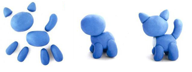 Кошка из пластилина