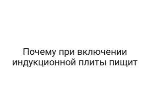 Почему при включении индукционной плиты пищит
