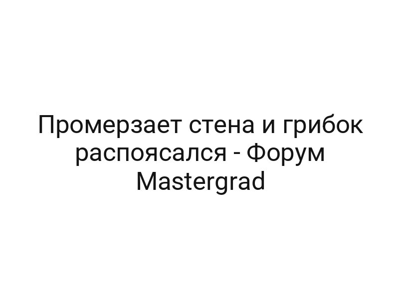 Промерзает стена и грибок распоясался — Форум Mastergrad