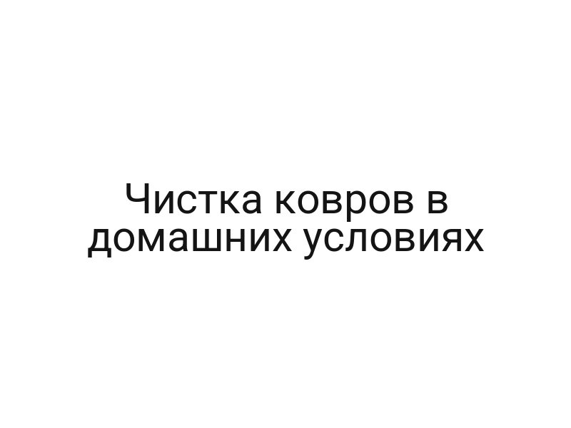 Чистка ковров в домашних условиях