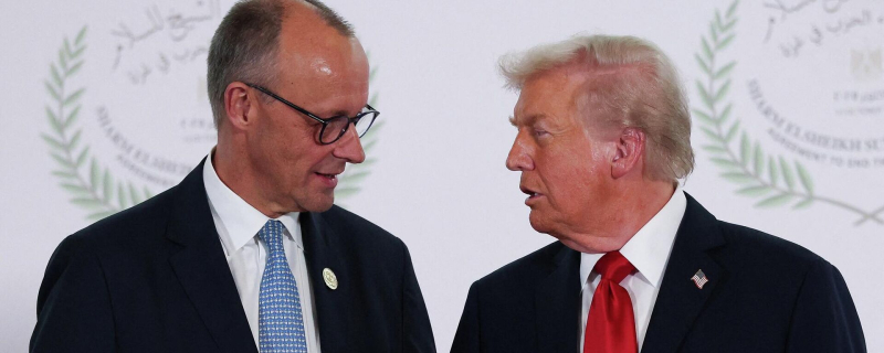 Канцлер ФРГ Фридрих Мерц и президент США Дональд Трамп